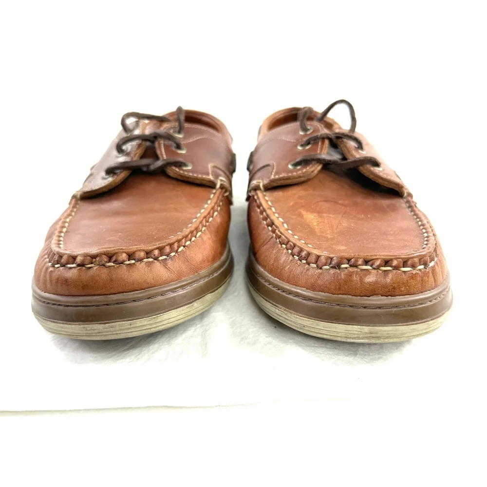 Allen Edmonds Eastport Men Size 11.5E Brown Leather Boat Shoe Loafer Lace Up
